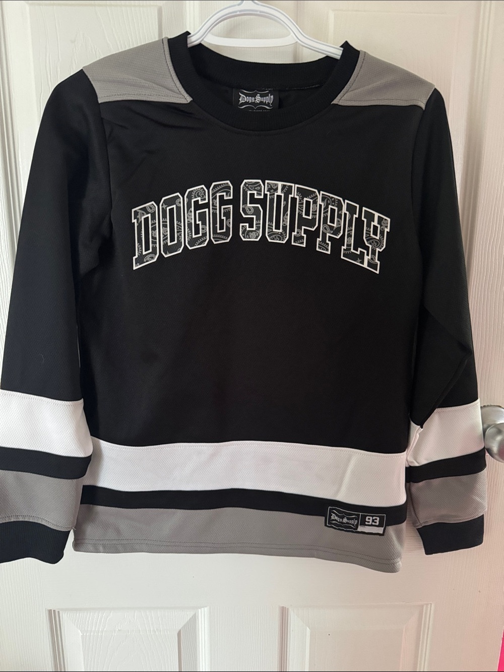 DoggSupply Kids Black & Gray Hockey-Style Jersey